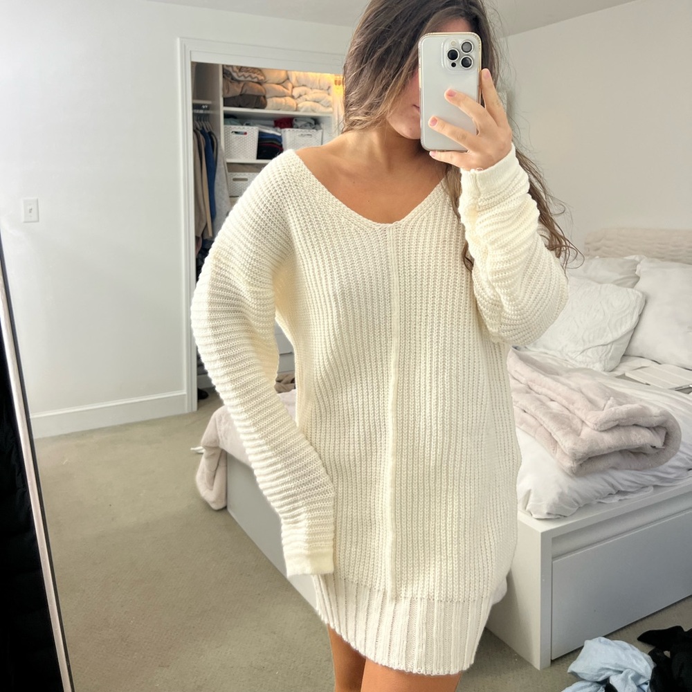white sweater dress small - Picture 4 of 4